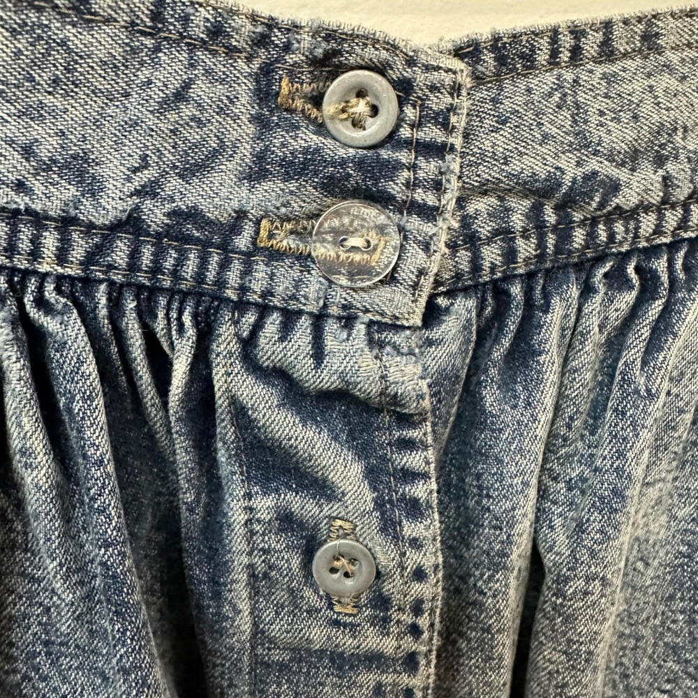 Vtg Calvin Klein Sport Denim Maxi Skirt Blue Acid Wash Side Button 90s USA 10 - Picture 4 of 9